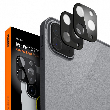 Защитное стекло на камеру для iPad Pro 11 2021, iPad Pro 12.9 2021 Spigen черное 2 шт.
