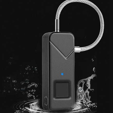 Замок биометрический по отпечатку пальца портативный WiWU Smart Lock FL-S2 черный