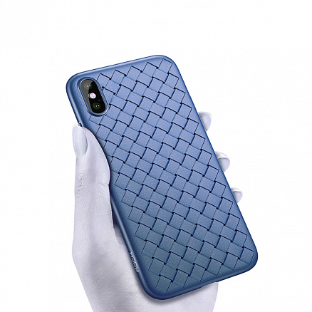 Чехол для iPhone X, XS гелевый ультратонкий Rock Ultrathin Weave синий