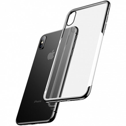 Чехол для iPhone X, XS гелевый Baseus Shining прозрачно-черный