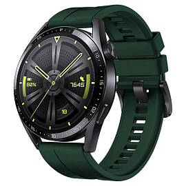Ремешок-браслет для Huawei Watch GT 3 46 мм силиконовый Hurtel зеленый