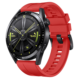 Ремешок-браслет для Huawei Watch GT 3 42 мм силиконовый Hurtel красный
