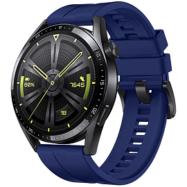 Ремешок-браслет для Huawei Watch GT 3 46 мм силиконовый Hurtel синий
