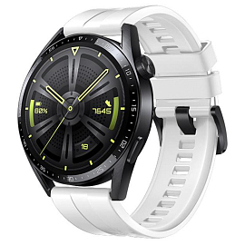 Ремешок-браслет для Huawei Watch GT 3 46 мм силиконовый Hurtel белый