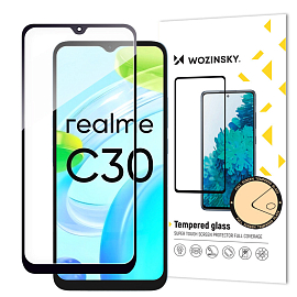Защитное стекло для Realme C30, Realme Narzo 50i Prime на весь экран противоударное Wozinsky Full Glue черное