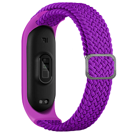 Сменный браслет для Xiaomi Mi Smart Band 3, 4, 5, 6 текстильный Hurtel Fabric фиолетовый
