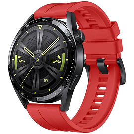 Ремешок-браслет для Huawei Watch GT 3 46 мм силиконовый Hurtel красный